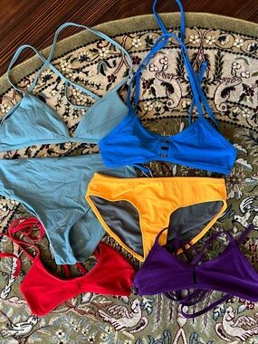 Jolyn Clothing Light Blue and Yellow Swim Bottoms Bundle